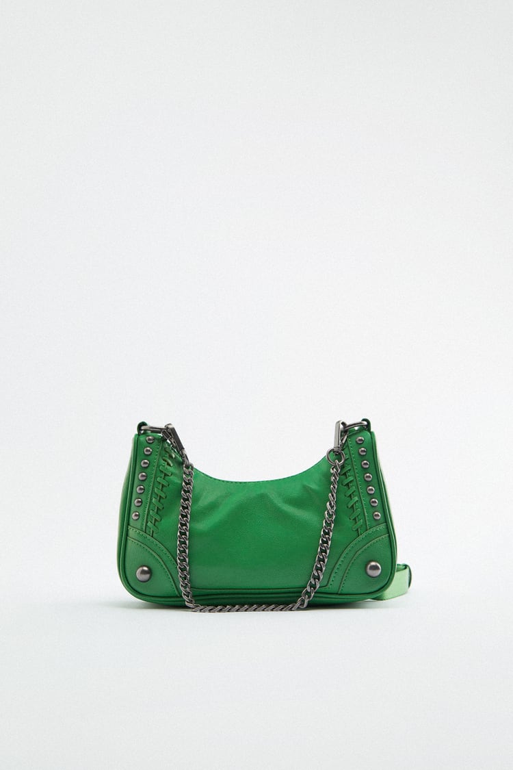 Mabula Mode Moto Biker Cool Hobo Crossbody Tassen Klinknagel Zwarte Vrouwen Schoudertas Met Ketting Vrouwelijke Retro Rock Stijl Portemonnees: A