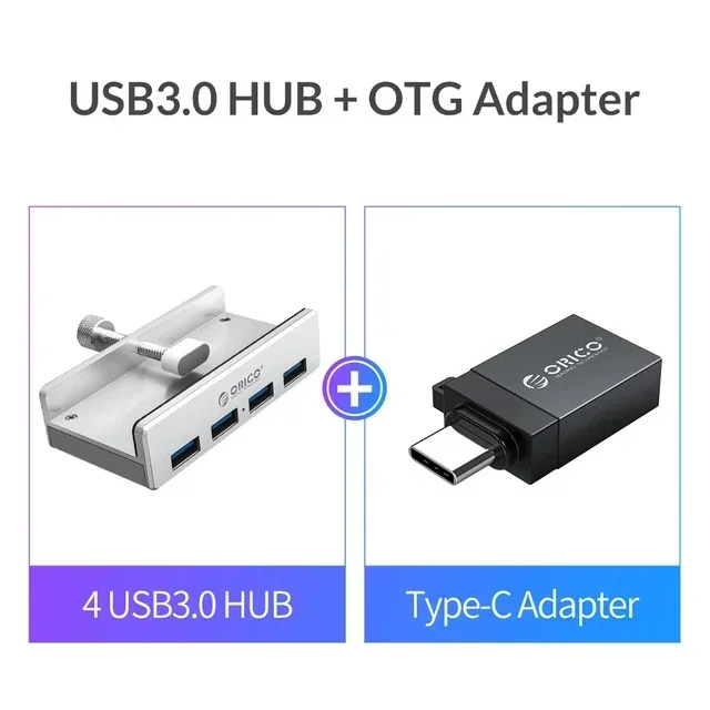 ORICO USB 3.0 Hub mit Netzteil USB3.0 Splitter Adapter Clip-Typ Multi Splitter Hochgeschwindigkeits-Datenübertragung für Laptop PC: Elfenbein