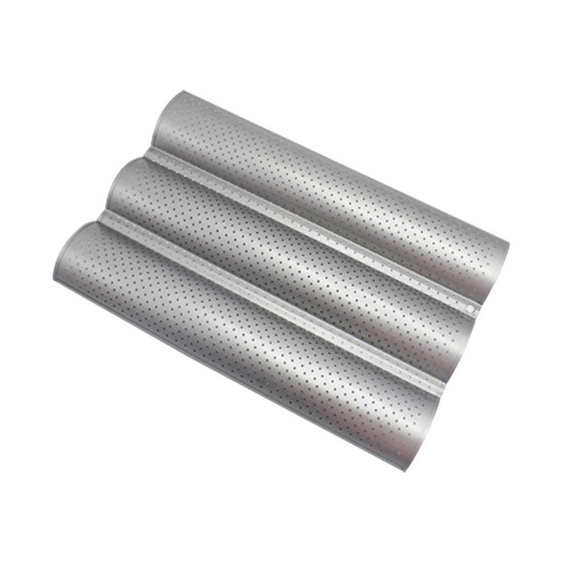 French Bread Mold For Baking Bread Wave Baking Tray Practical Cake Pan Baguette Mold 2/3/4 Groove Waves Bread Baking Tool: Dark Khaki