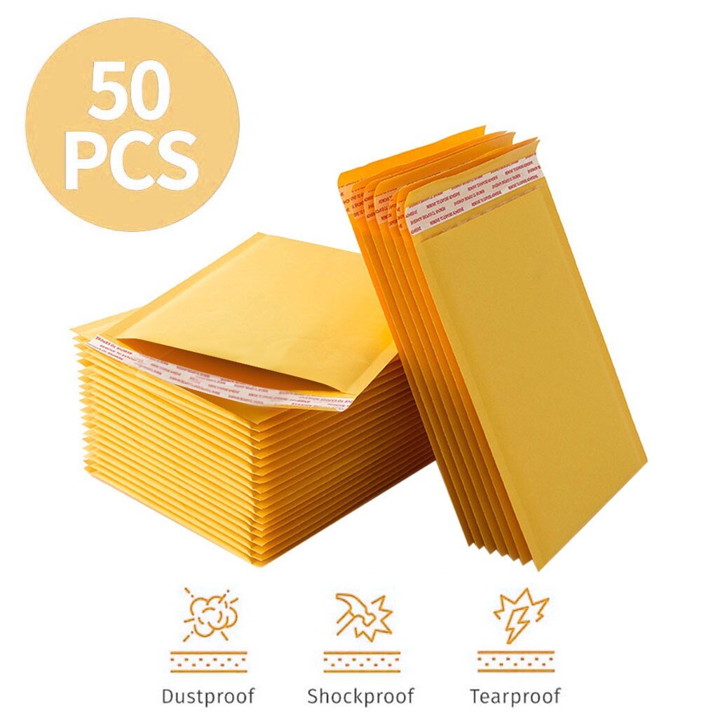 50pcs/lot Foam Envelope Bags Self Seal Mailers Padded Envelopes With Bubble Mailing Bag Packages Bag 13x18cm: D