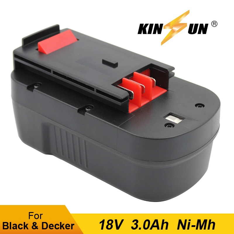 KINSUN Replacement Power Tool Battery 18V 3.0Ah Ni-Mh for Black & Decker Cordless Drill Screwdriver A1718 A18 BD18PSK HPB18