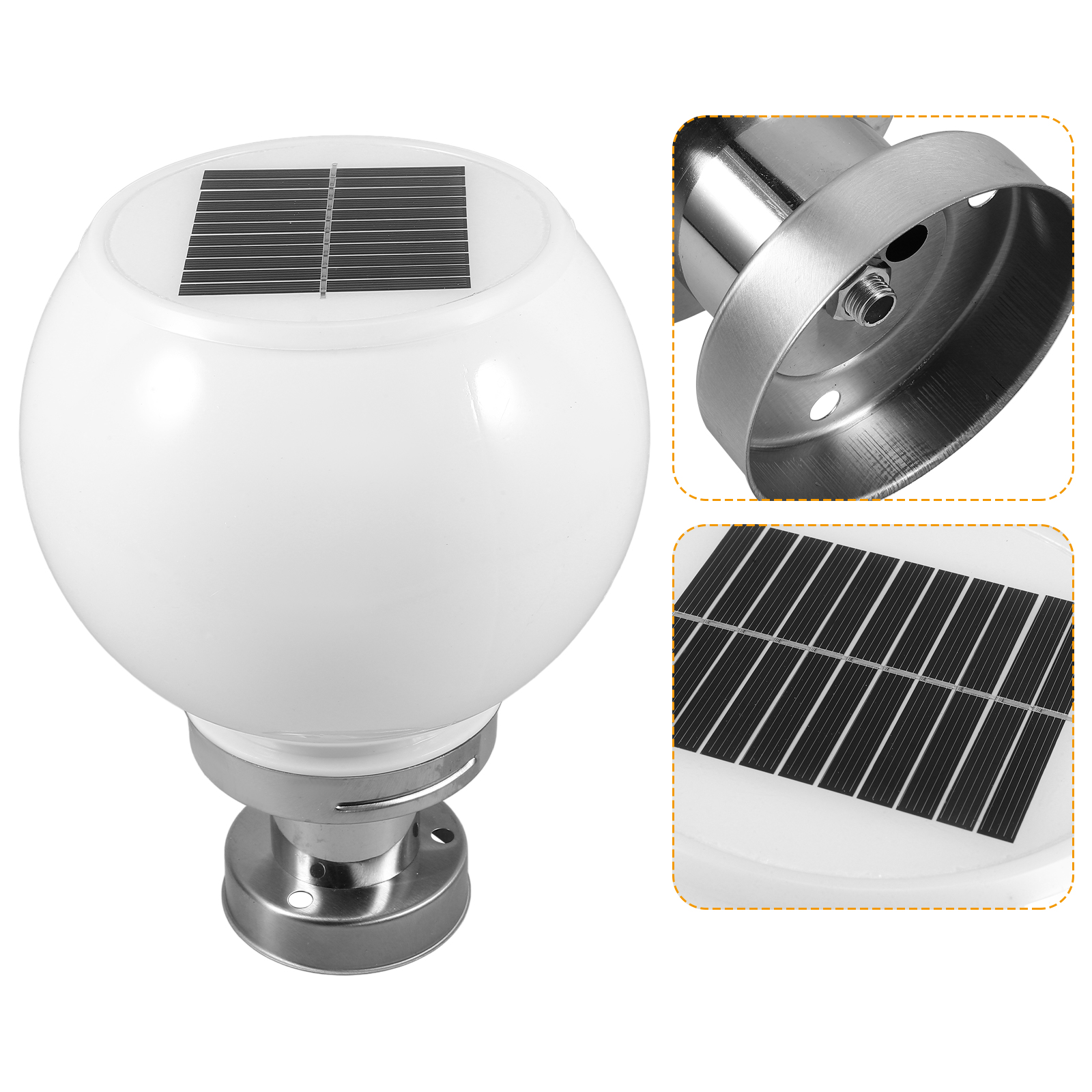 Luz de poste de jardín bola solar lámpara al aire libre luces de decoración alimentadas por pared impermeables