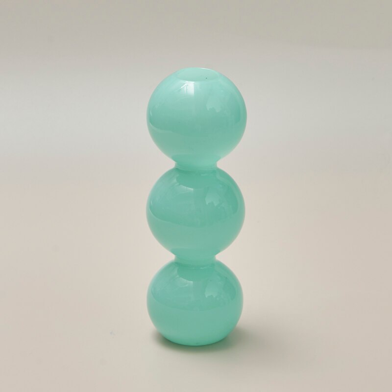 Vase à bulles de couleur Jade, petit support de fleurs, vases en verre, accessoires de décoration pour la maison pour le salon: GreenJade S
