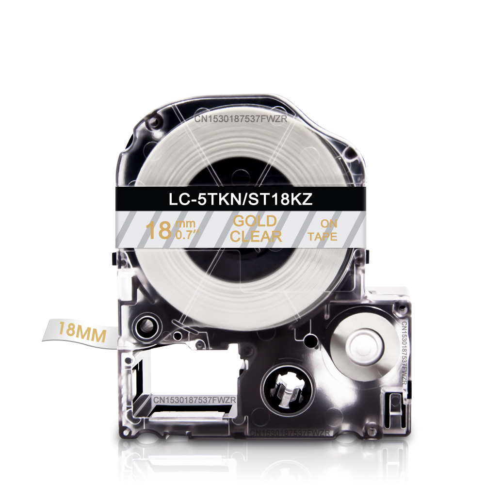19 farben 18mm * 8m Etikett Band ST18KW SS18KW SC18YW SC18KZ SC18PW Etiketten Band für Epson König Jim tepra Profi Etikett Hersteller Drucker: Weiß an klar