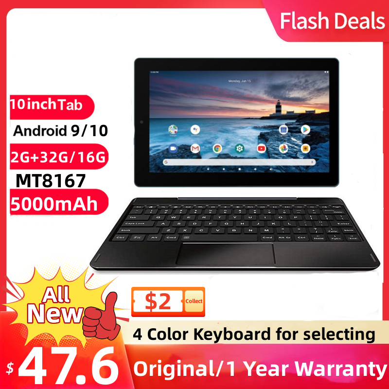 10.1 INCH RCT6 Tablet Android 10 MT8167 CPU 2 GRAM + 16 GB/32 GB ROM Dual Camera Quad Core Batterij 5000 mAh