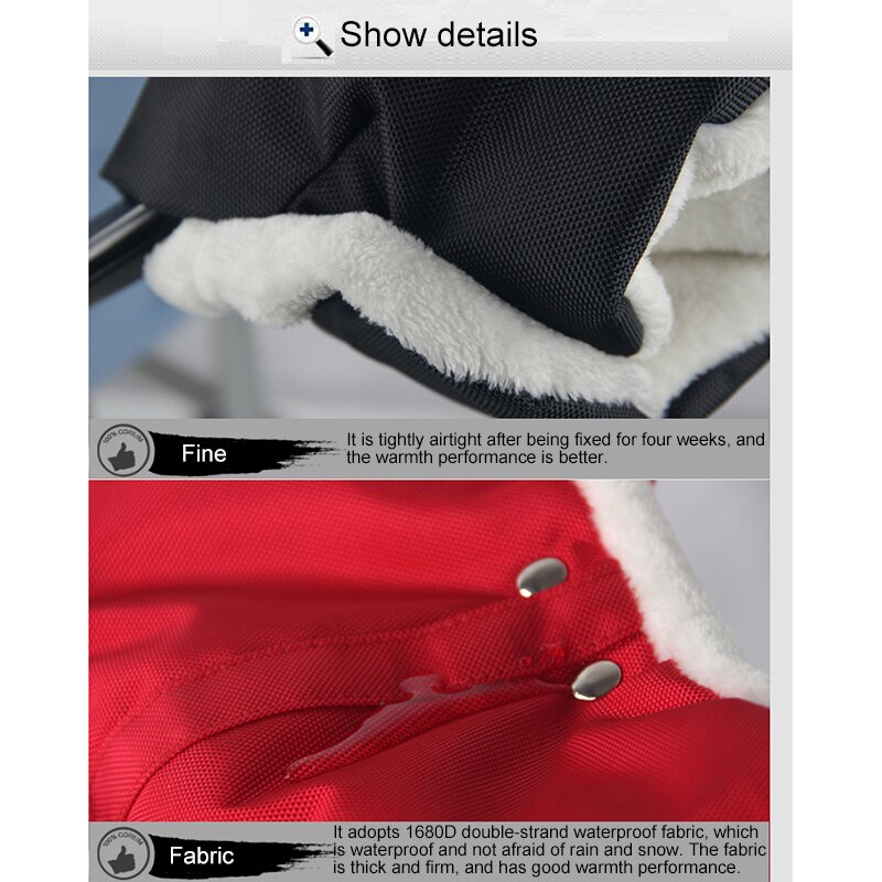 Gants de poussette chauds d&#39;hiver pour bébé, , imperméable, moufle, Buggy, épais, en laine