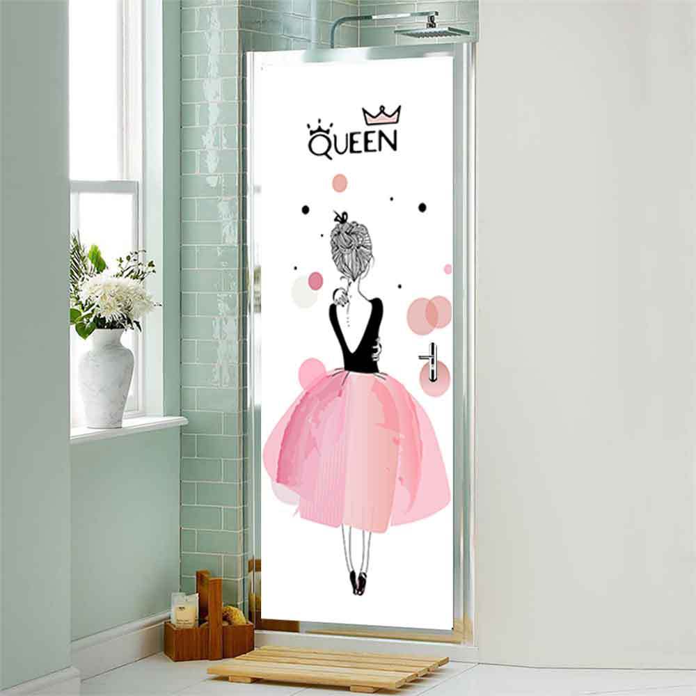 3D Door Sticker Children Room Decor Stickers Door Window Sticker Waterproof PVC Kindergarten Wallpaper Queen House Door Stickers