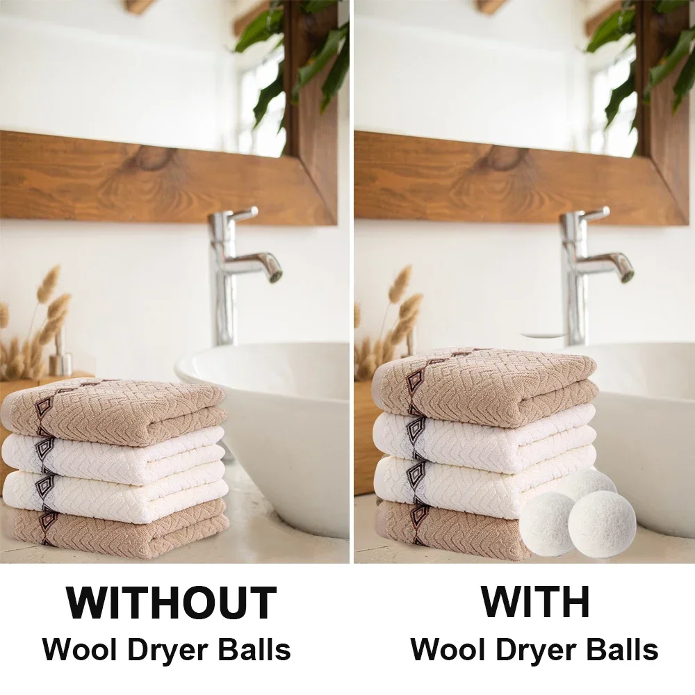 6Pcs Wiederverwendbare Wolle Trockner Bälle Kleidung Weichspüler Wäsche Fleece Trockner Ball Kit Hause Kleidung Trockner Waschmaschine 3/4/5/6/7cm