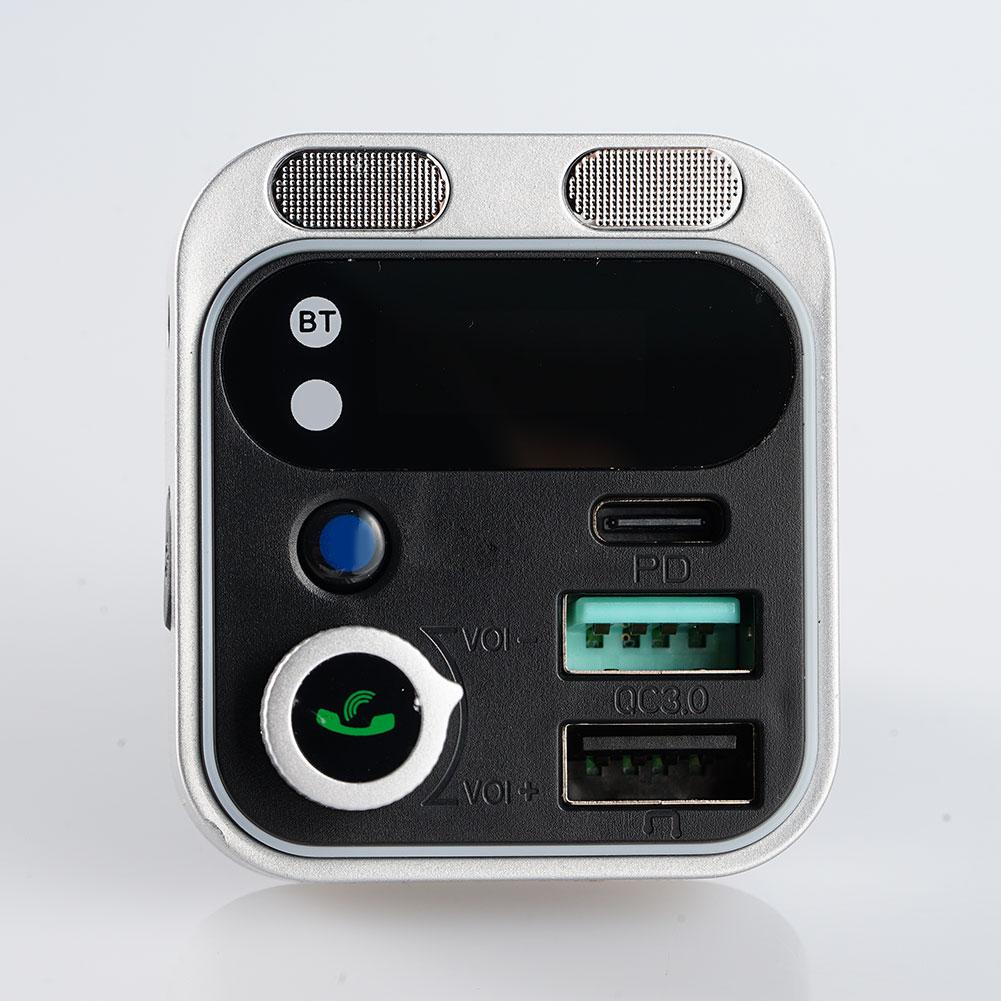Bluetooth 5,2 FM Absender Für Auto Stärkere Dual Mikrofone Tiefe Bass Klang 48W PD QC 3,0 Auto Ladegerät Bluetooth Adapter