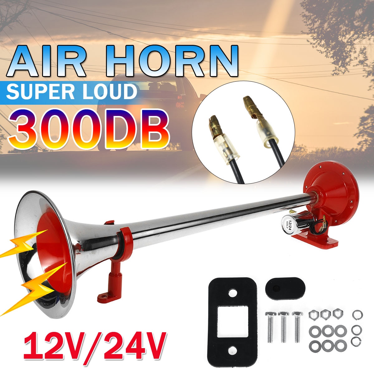 300DB Auto Horn Super Laut 12V Einzigen Trompete Luft Horn Kompressor für Auto Lkw Stiefel Zug Horn Hupe Für Auto Klang Signal