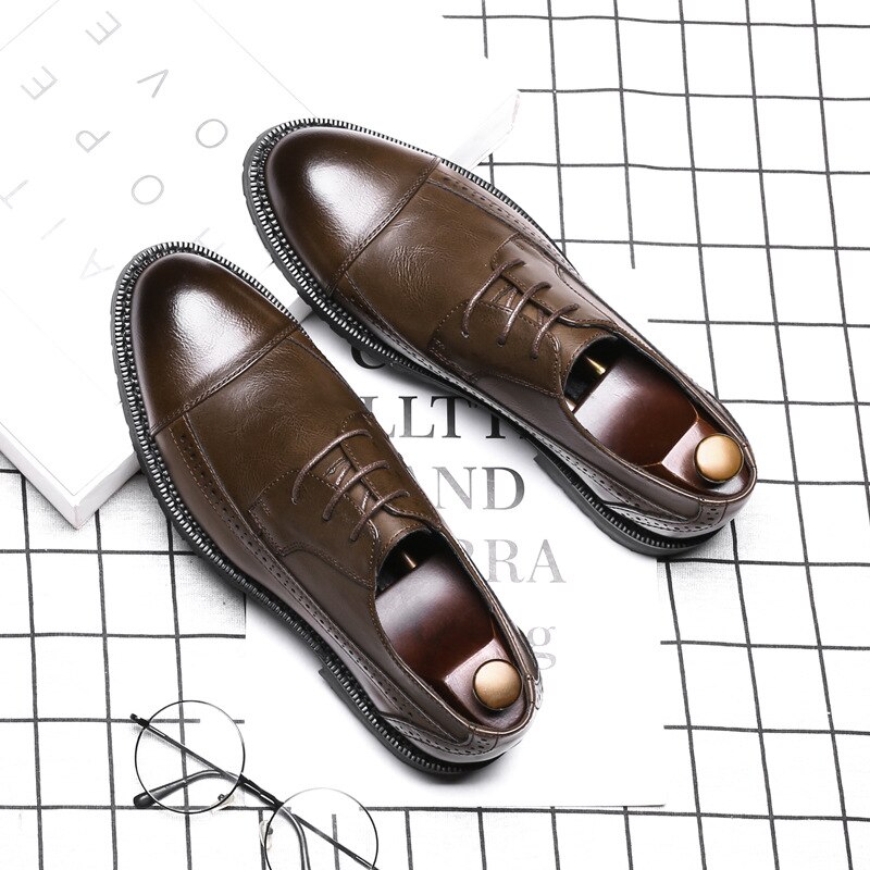 Formal shoes men lace-up business shoes polished oxford flats England style dress shoes gentleman z324