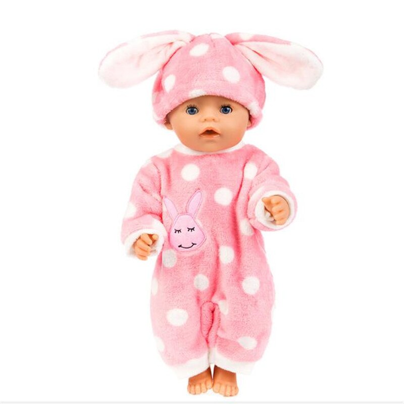 Born Baby Fit 18 pouces 43cm vêtements de poupée trois bleu lapin bleu lapin grenouille bleu Bea poupée accessoires pour bébé d'anniversaire