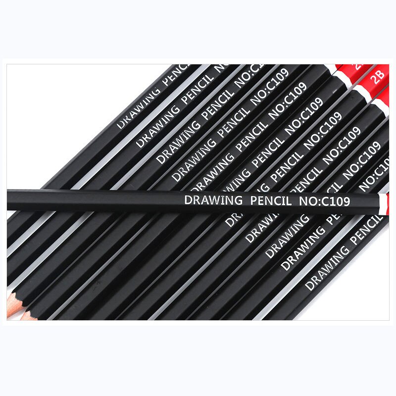 Sketch Pencil Art 2B Pencil Student Painting 345678910B Log Drawing Sketch Pen Set