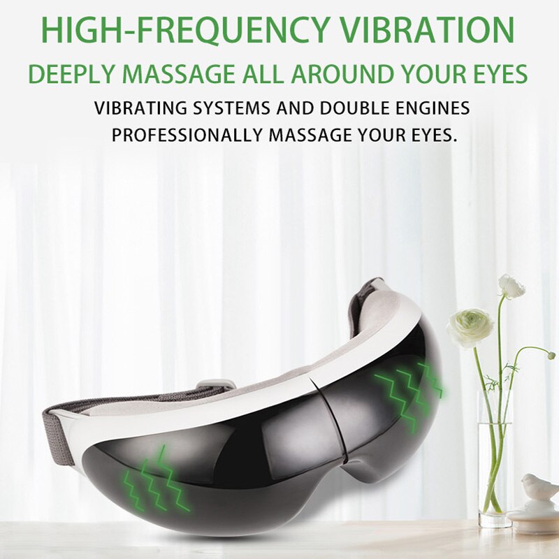4D Visual Smart Electric Eye Massager Glasses Wireless Air Compression 42℃ Eye Massage Relieve Eye Fatigue Massage