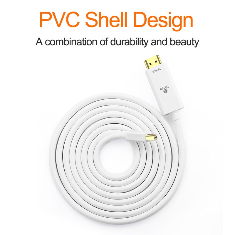 Biaze 4K MINI Displayport DP to HDMI Adapter 1.8M 3M Display Port Converter For Laptop Projector Displayport to HDMI Thunderbolt