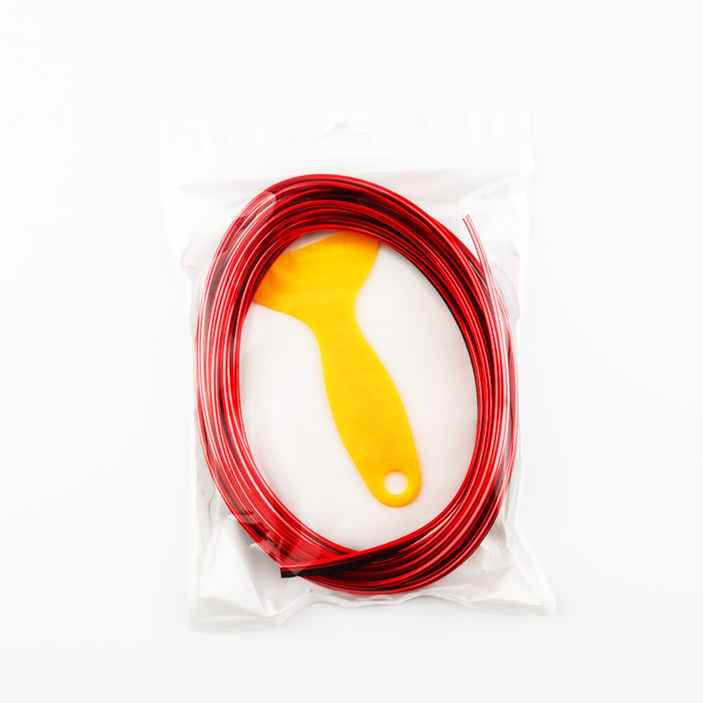 thumbnail image 2 of TFS 5m Metallic Red Car Interior Decorative Trim Strips – DIY Styling 2 of 6