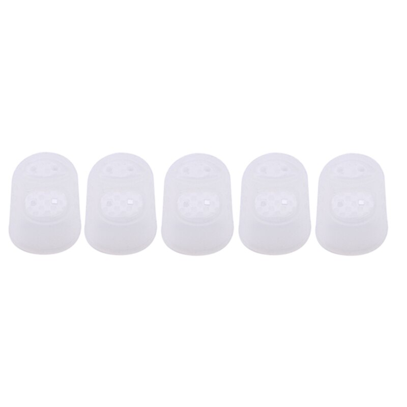 5Pcs Silicone Finger Guards Guitar Fingertip Protectors For Ukulele Guitar Non-Slip Finger Sets 6 Color Optional: white