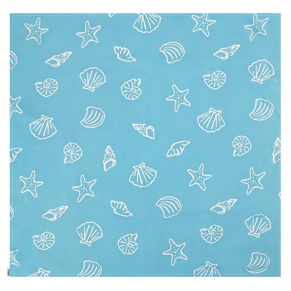 Fodring anti-slip stænkmåtte tegneserie print vaskbar splat baby til højstol vandtæt gulvbeskytter tilbehør foldbar: Blå