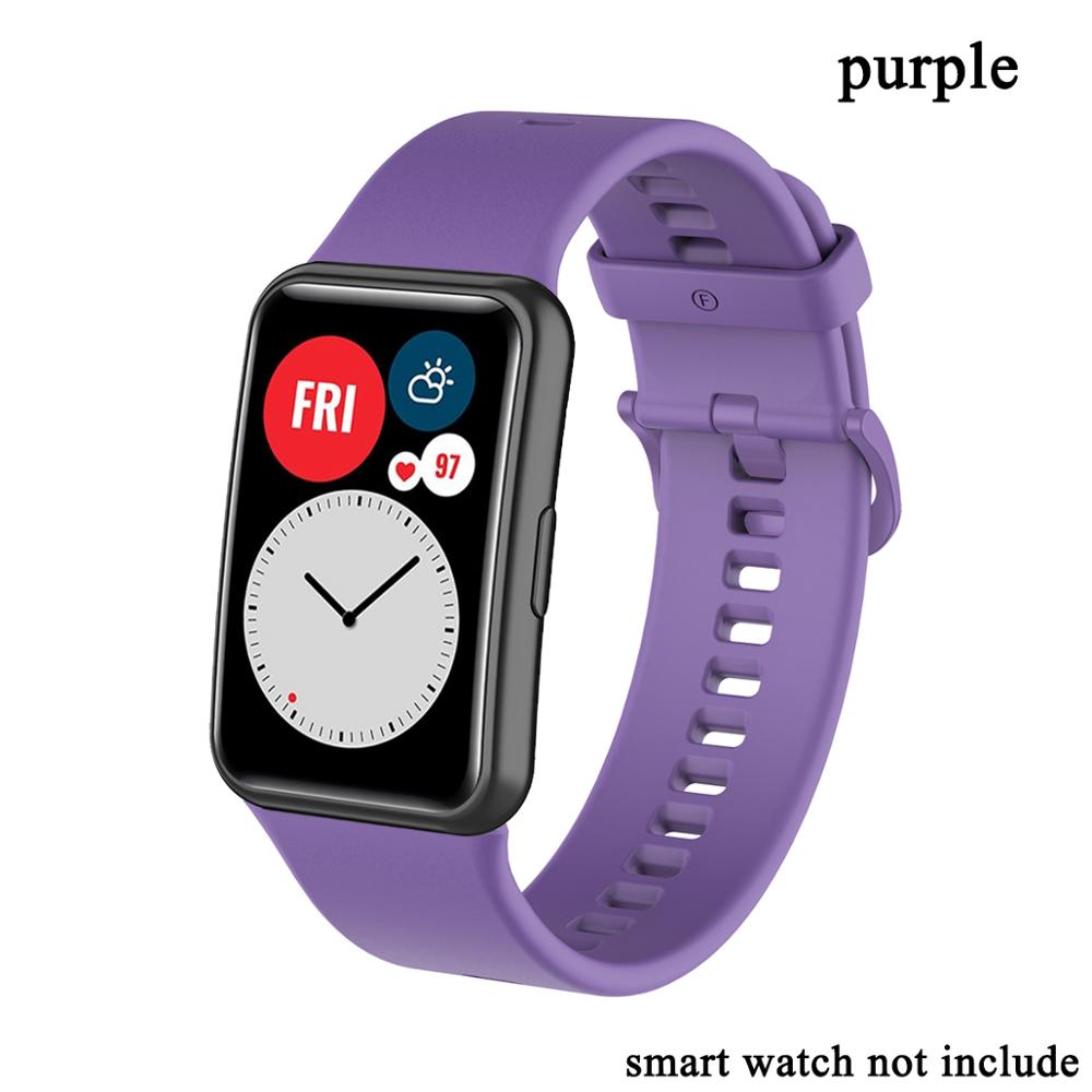 Pulseira de substituição para huawei relógio ajuste banda para huawei ajuste pulseira silicone TIA-B09 acessórios relógio inteligente cinto loop: purple