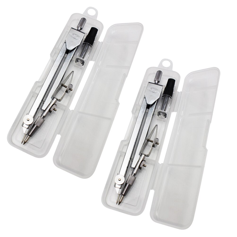 Compas de géométrie pour étudiants, 2 pièces, outils d'enseignement des maths, fournitures de dessin: Default Title