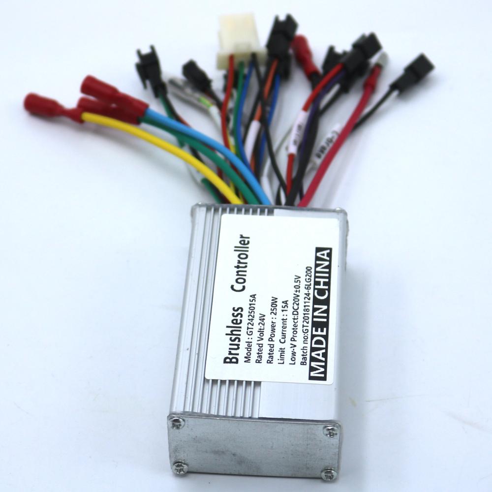 Greentime 24V 250W Borstelloze Dc Motor Controller E-Bike Controller Dual Mode Sensor/Sensorless Bldc Motor driver