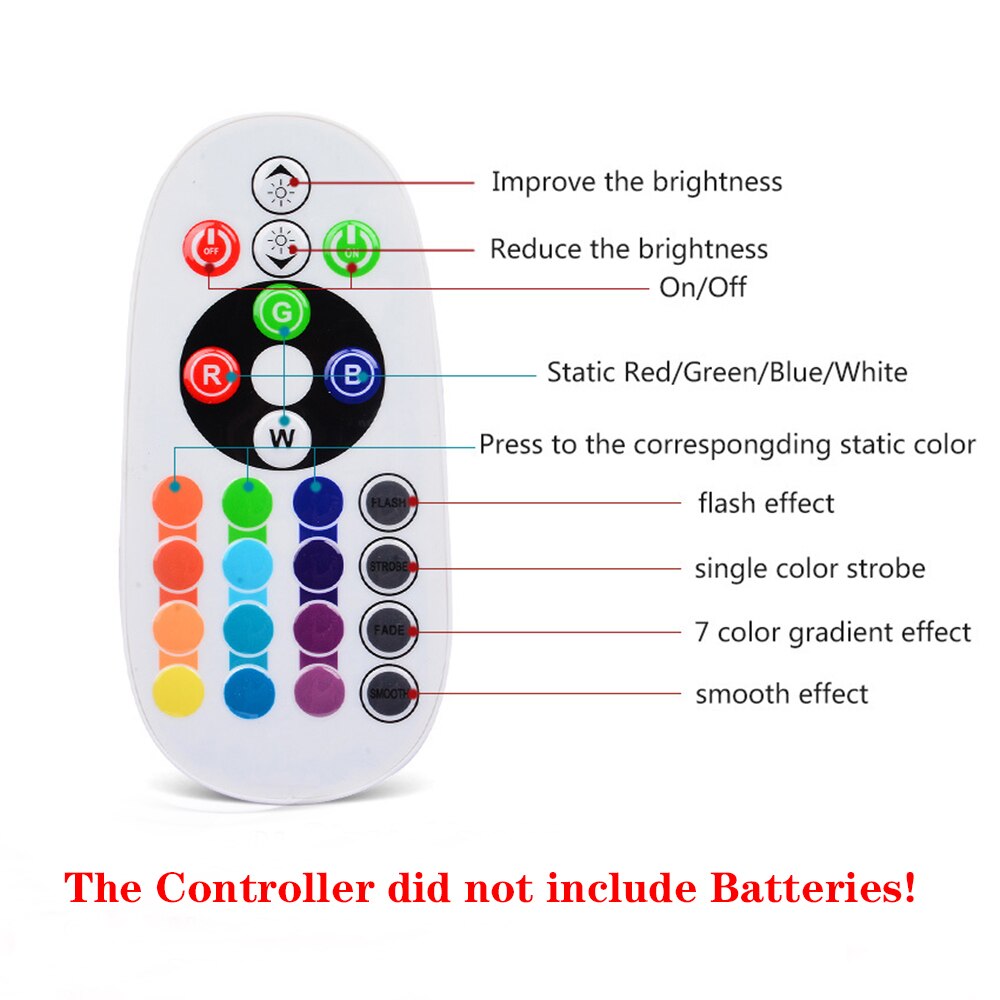 LED RGB IR Remote Controller AC 110V RGB Strip Controller 24 Toetsen 16 Kleuren 400W Draadloze Neon Light strips Controller US Plug