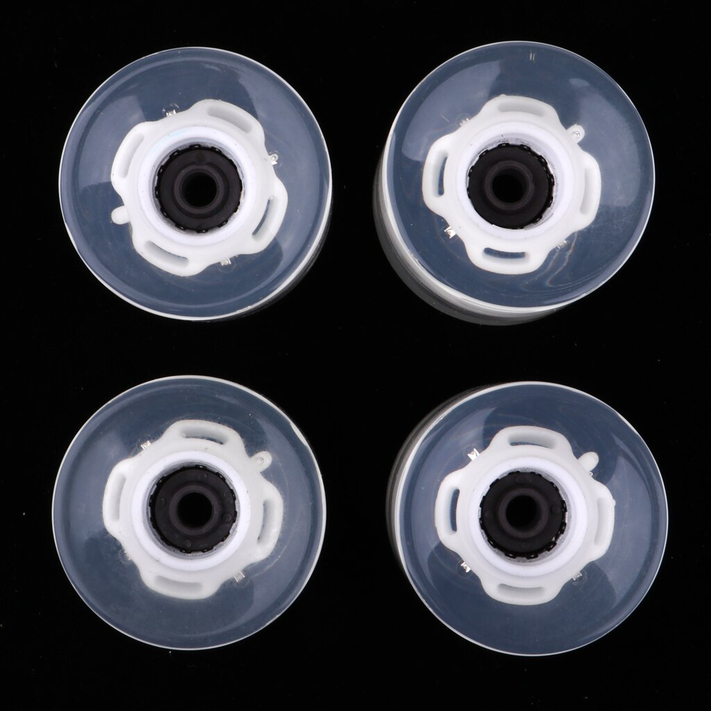 4 stk 60mm blinkende rullelys opp blits rullebrett longboard hjul 78a med bærende kjerne glød om natten 5 farger: Hvit