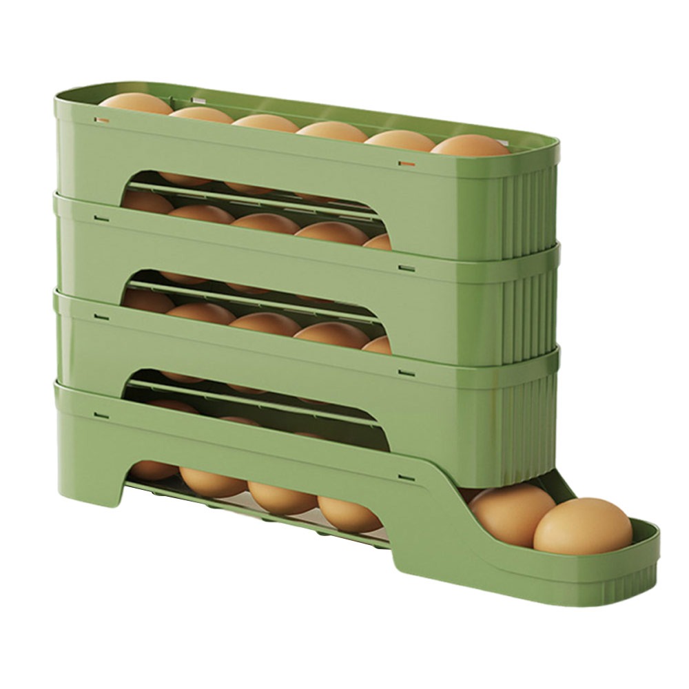 Durable Slide Organizer Automatic Egg Roller Large Capacity Space Saving Egg Roller Rack Egg Dispenser Kitchen: plum