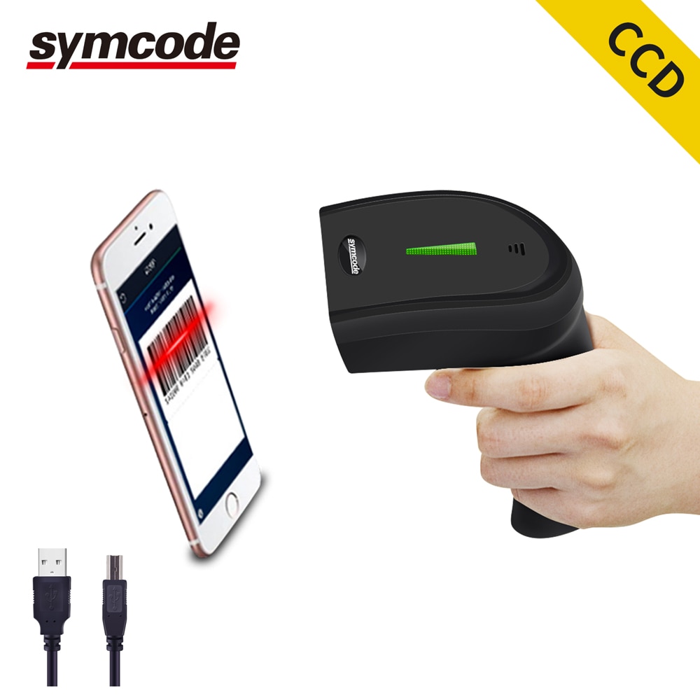 Symcode 1D CCD Wired Barcode Scanner Reader, Plug en Play, Geen Diver nodig, Werken met Windows, mac, Android (usb-poort vereist)