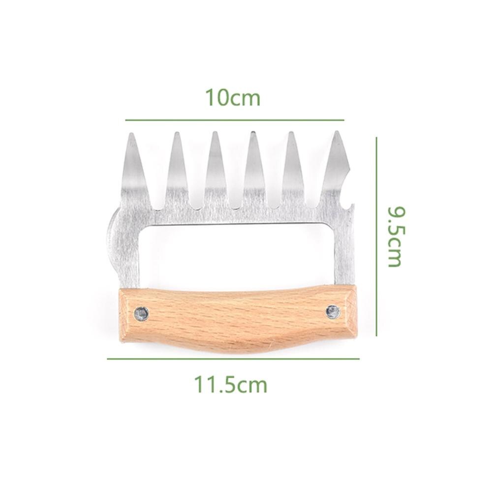 Garras de oso horquilla de barbacoa de acero inoxidable Manual de tirar de carne cortador rebanador de carne de cerdo abrazadera asador tenedor cocina herramientas de barbacoa