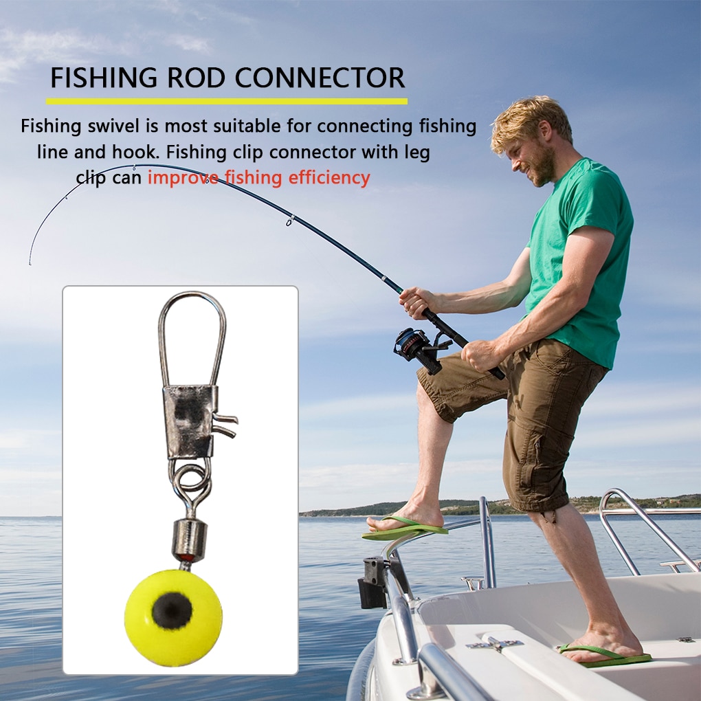 40pcs Fishing Float Rolling Swivel Supplies Tackle Tool Fishing Line To Hook Swivels Shank Clip Connector Fishing Accessories