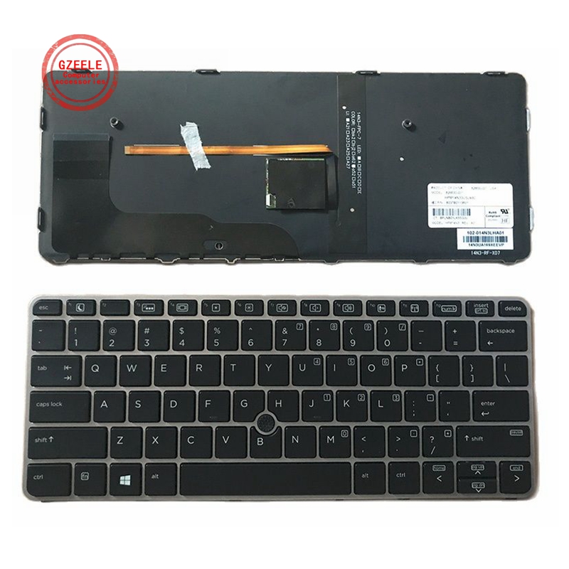 US Laptop replacement keyboard for HP EliteBook 725 G3 820 G3 820 G4 828 G3 828 G4 backlight: Pointing backlit
