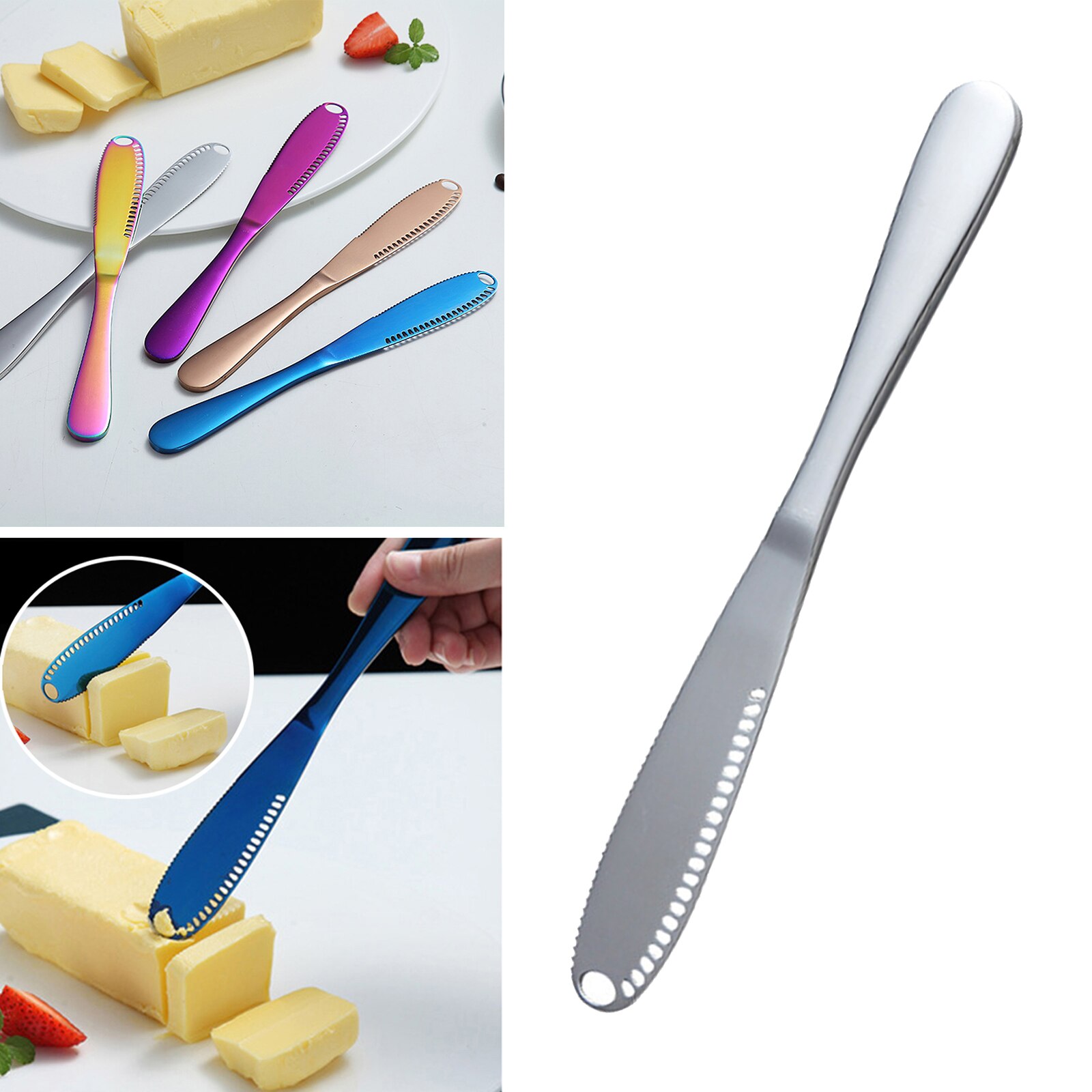 Butter Spreader Knife, Stainless Steel Multipurpose Cheese Butter Spreader Knives Kitchen Gadgets Dessert Tool: Silver