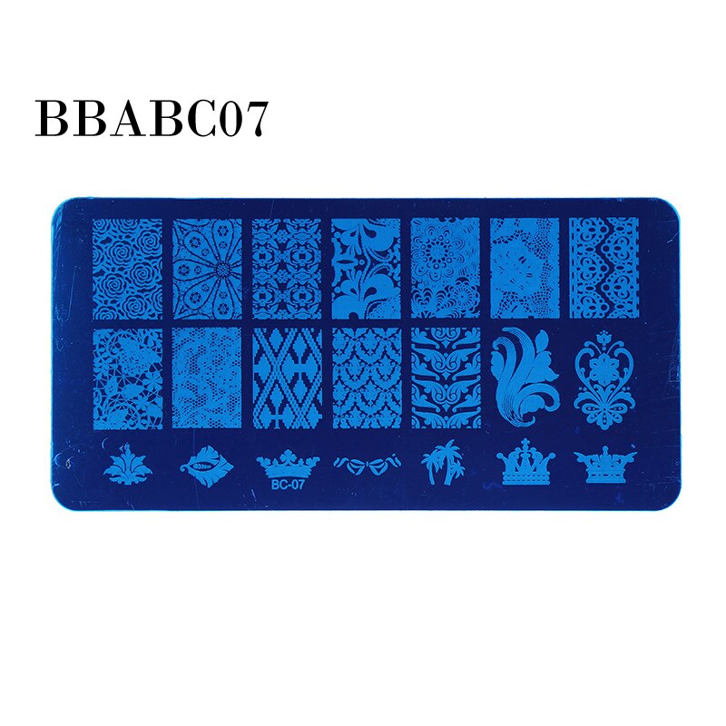 AddFavor Nail Stamping Template DIY Nail Polish Stamper Tool Stainless Steel Manicure Stamping Plate Gel Art Print Stamp Kits: BBABC07