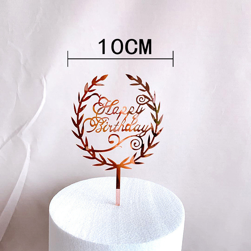 Outils de décoration de gâteaux de fête d'anniversaire en or Rose, décoration de gâteau en acrylique pour fille et garçon, accessoires de Dessert pour réception pour bébé: WHITE