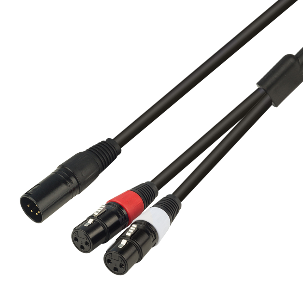 0.5M 5 pin XLR male to dual 3-pin XLR male or female audio cable,5-hole XLR female One point two line: WHITE