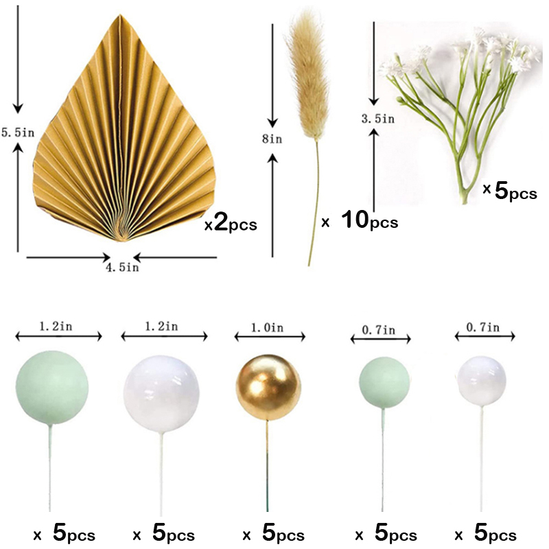 1Set Gouden Palm Blad Decoratie Bloem Voor Cake Topper Papier Verjaardag Gelukkig Party Cake Gouden Palm Bakken Gebak Decor bohemian: Fluorescentie Geel