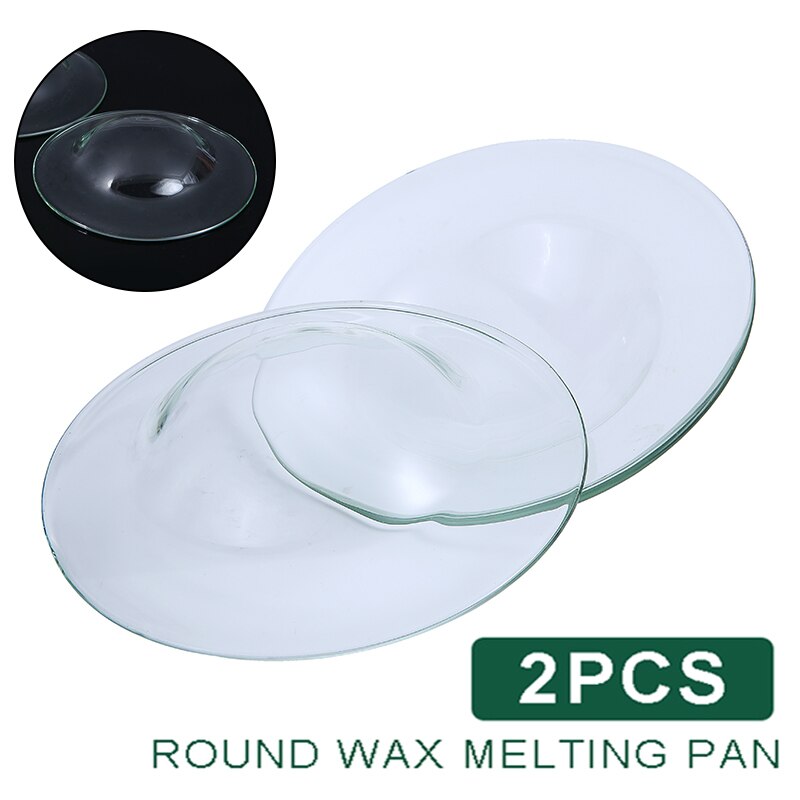 2 Stuks Ronde Vervangende Olie Brander Clear Glas Schotel Wax Smelten Kom Plaat 12Cm Kaars Maken Wax Verwarming Kom kits