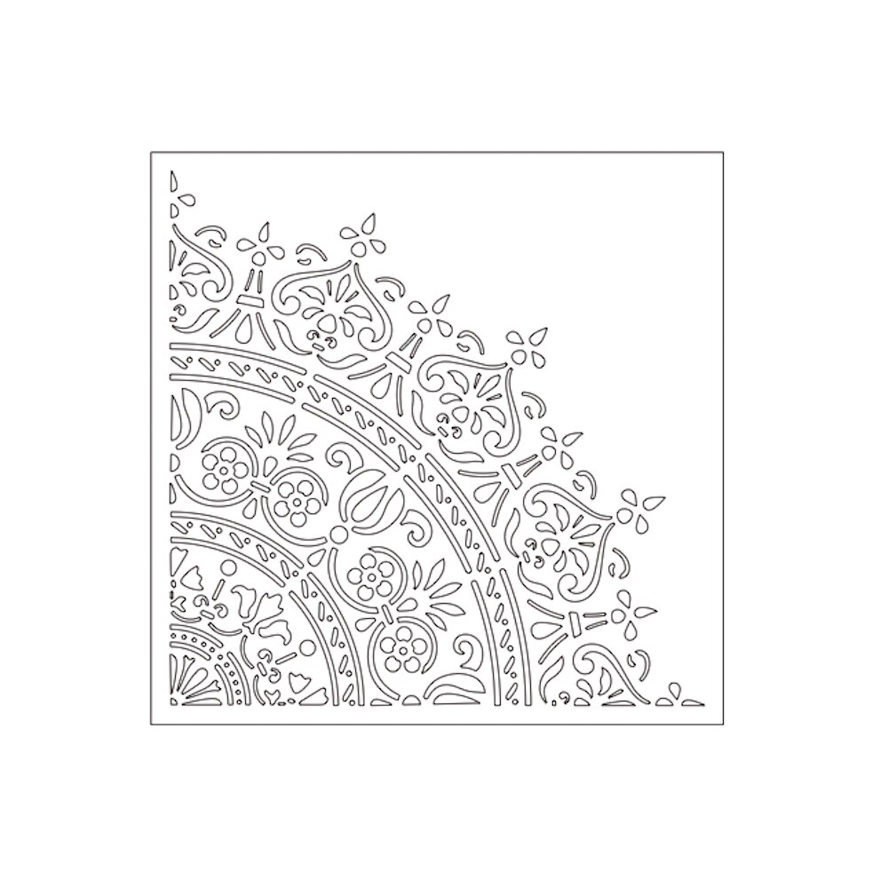 Quarter Circle Lace Stencil for DIY Scrapbooking Photo Album Decorative Embossing Cards Making Craft Plastic Template Drawing