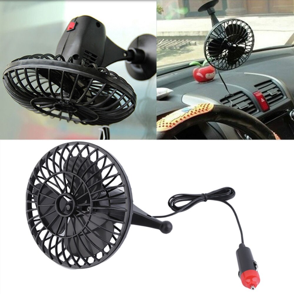 Zomer 12V Aangedreven Mini Auto Vrachtwagen Voertuig Cooling Fan Lucht Auto Zuignap Fan 4 Inch