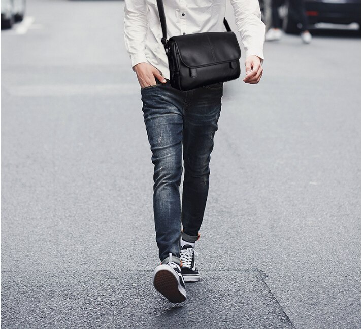 Maletín de cuero Vintage para Hombre, Bolso de hombro de negocios, impermeable, para trabajo, DF345