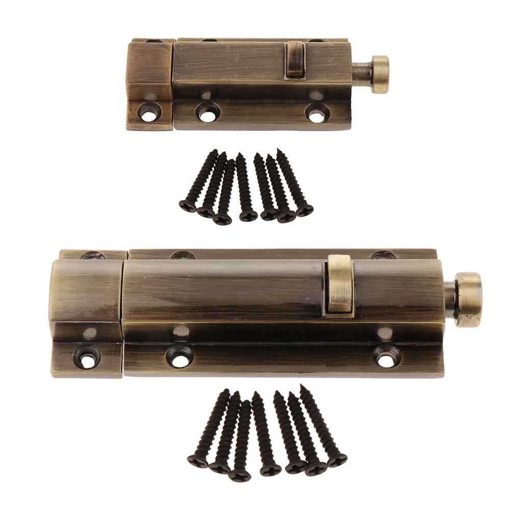 1 Set Zinc Alloy Door Slide Bolt Hasp Lock Latchbolt Home Safe Guard Latch Copper Home Furnishing Hardware