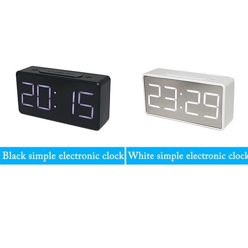 Kleine Quadrat Digitale Holz LED Wecker Holz retro glühen Uhr Schreibtisch Tabelle Dekor Stimme Kontrolle Schlummern Funktion Schreibtisch Werkzeuge