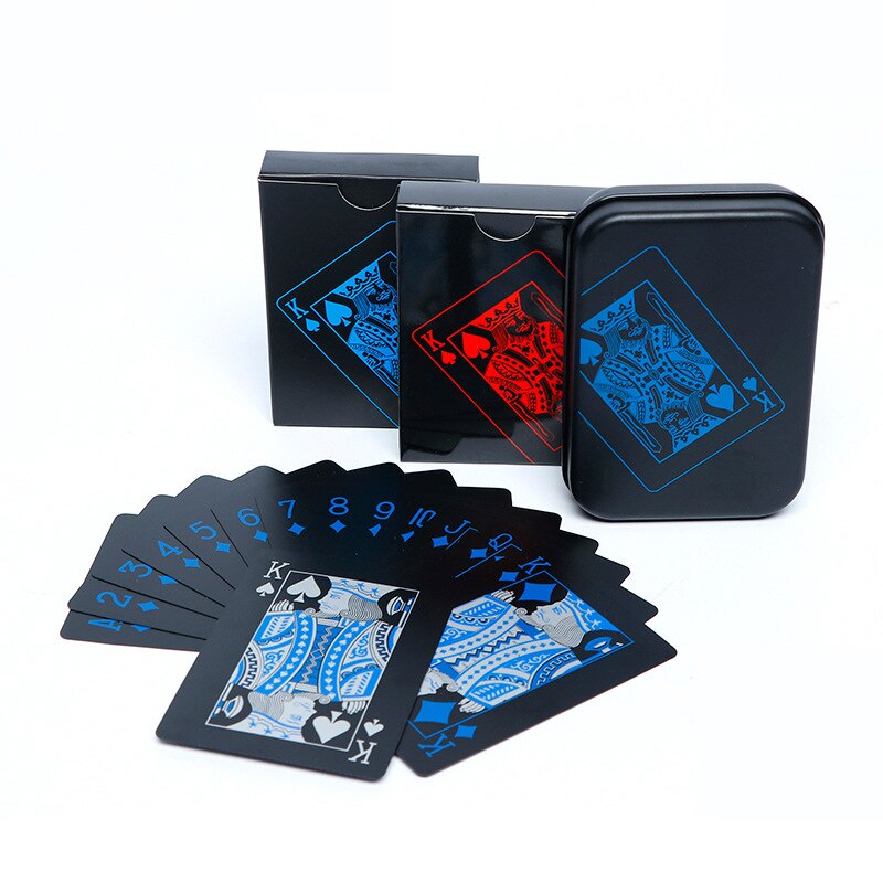 PVC Poker Plastic Collection Playing Cards Magic Durable Black Blue Color Poker Card Sets Games Toys for Children Adults