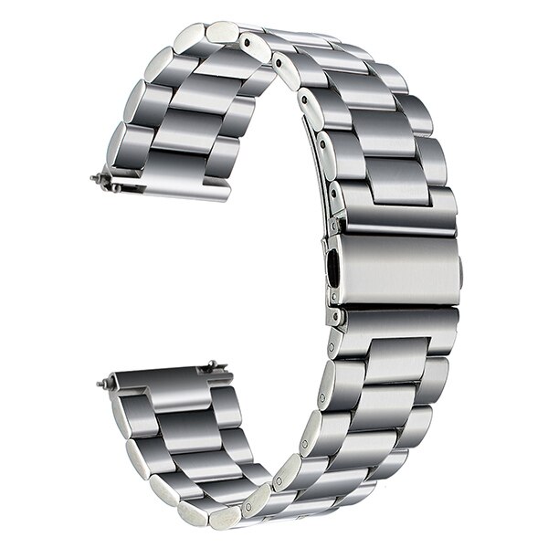 22mm roestvrijstalen horlogebandjes met snelsluiting voor samsung gear  s3 classic frontier polsband met schakels, zwart en zilver: Zilver