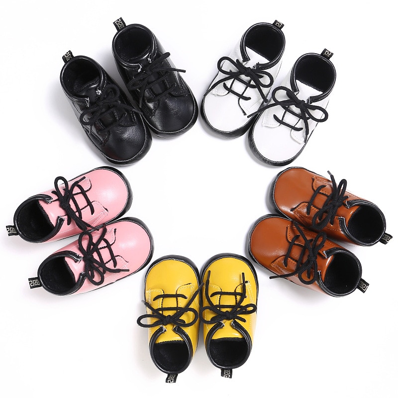 Baby Schoenen Meisjes Jongens Pu Leer Lace Up Hoge Kinderen Sneakers Meisje Baby Schoenen Sport Herfst Winter Schoenen