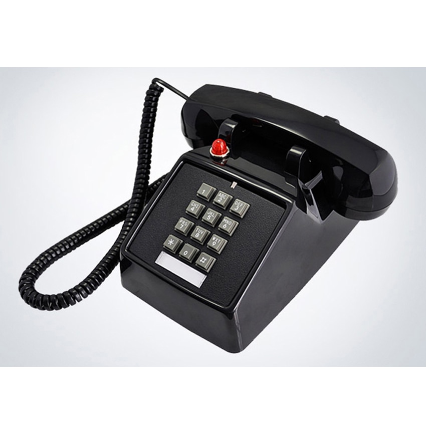 Dual Line Interface Snoer Desk Telefoon Met Luid Ringer, Rood Licht Flash, retro 1-Handset Vaste Telefoon Voor Thuis, Kantoor