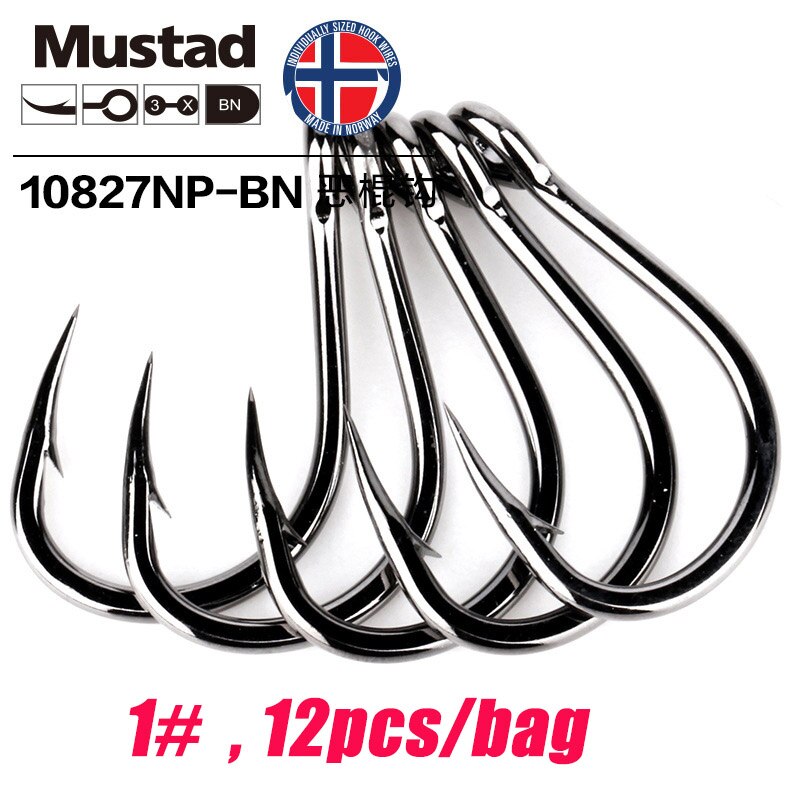 Mustad norge opprinnelse havfiskekrok superkraft stor størrelse sirkel fiskekroker ,1#-12/0#,10827np- mrd: 1