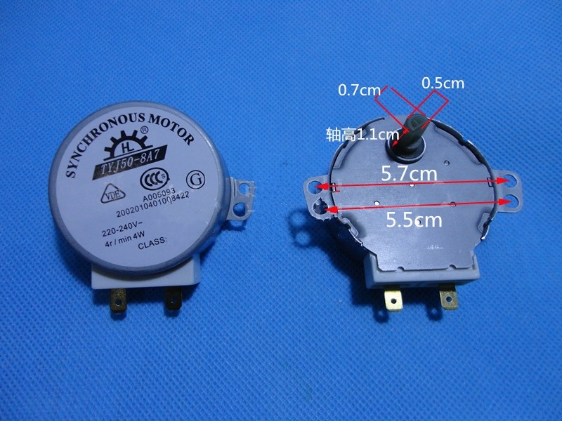 Magnetron Draaitafel Synchrone Motor 4W Ac 220-240V 4 Rpm Cw/Ccw