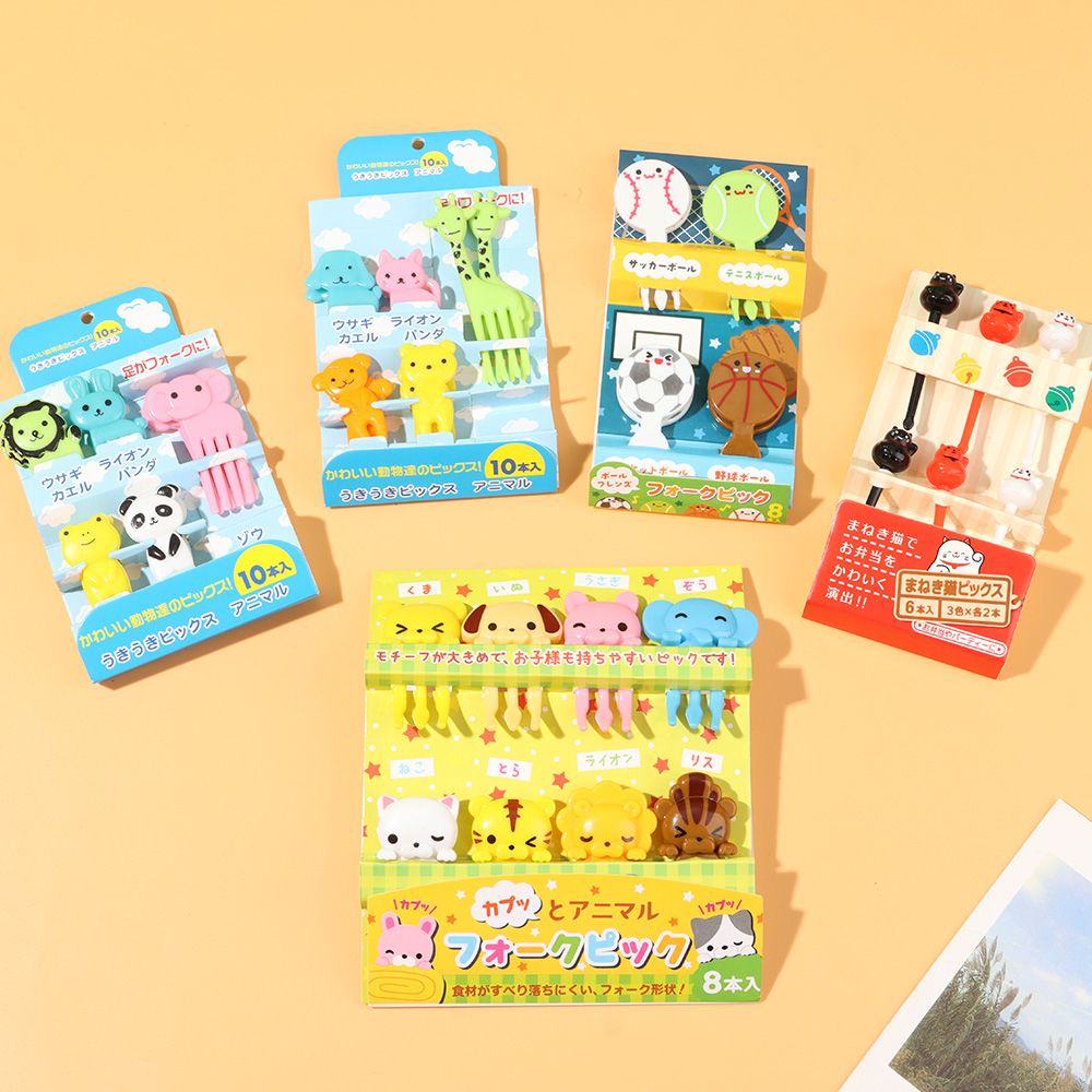 Cartoon Snack Cake Dessert Food Decoration Party Decoration Mini Animal Farm Fruit Forks Food Picks Toothpicks Hanami